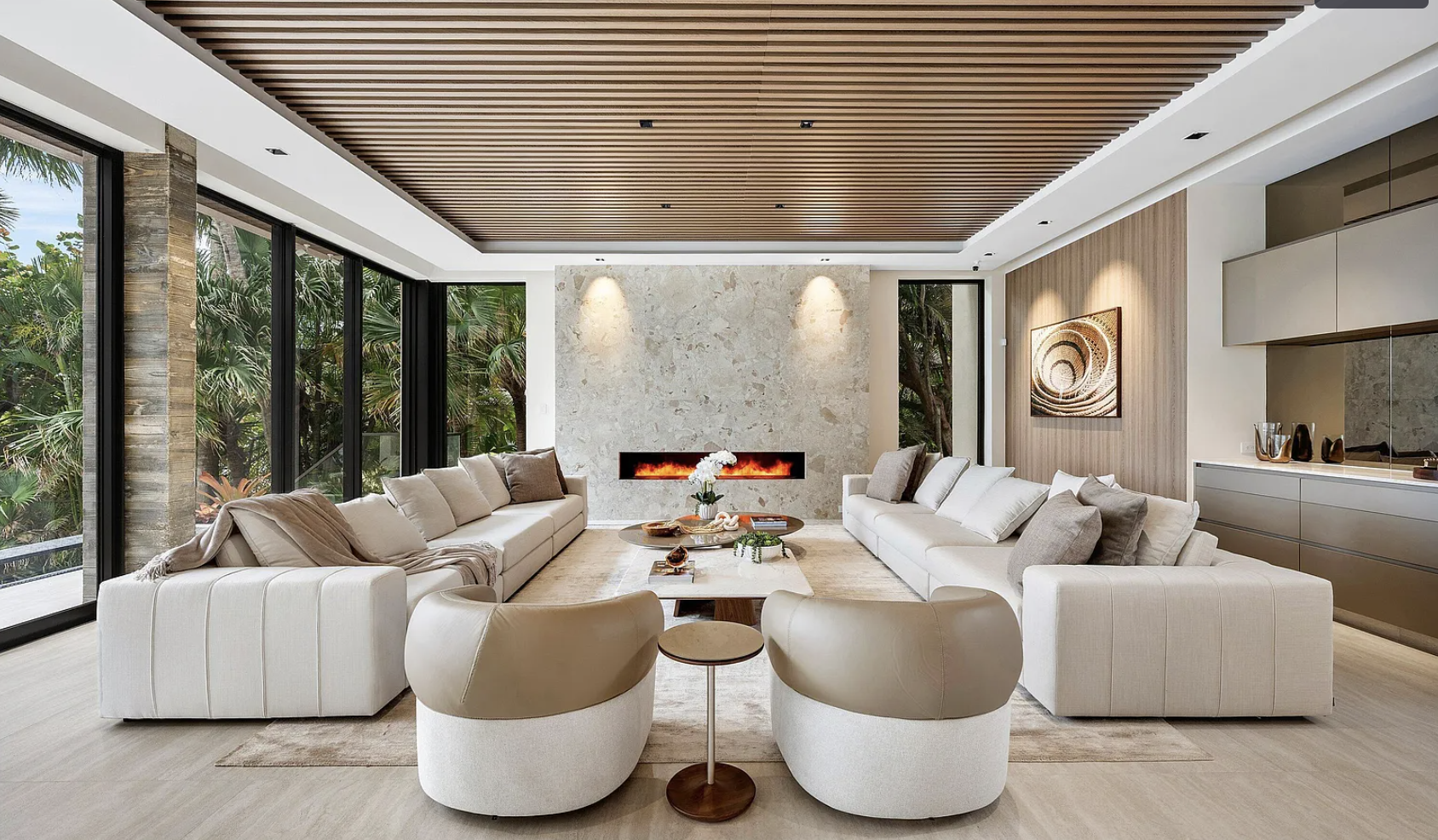 Floating staircase, custom residence